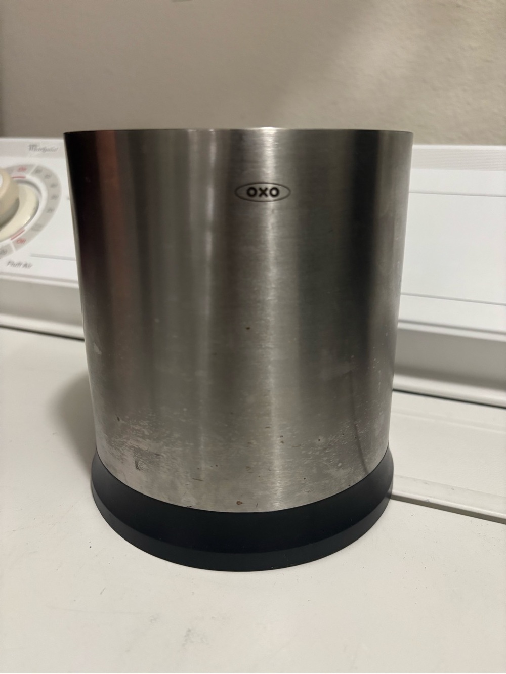 OXO Stainless Steel Rotating Utensil Holder with Black Base